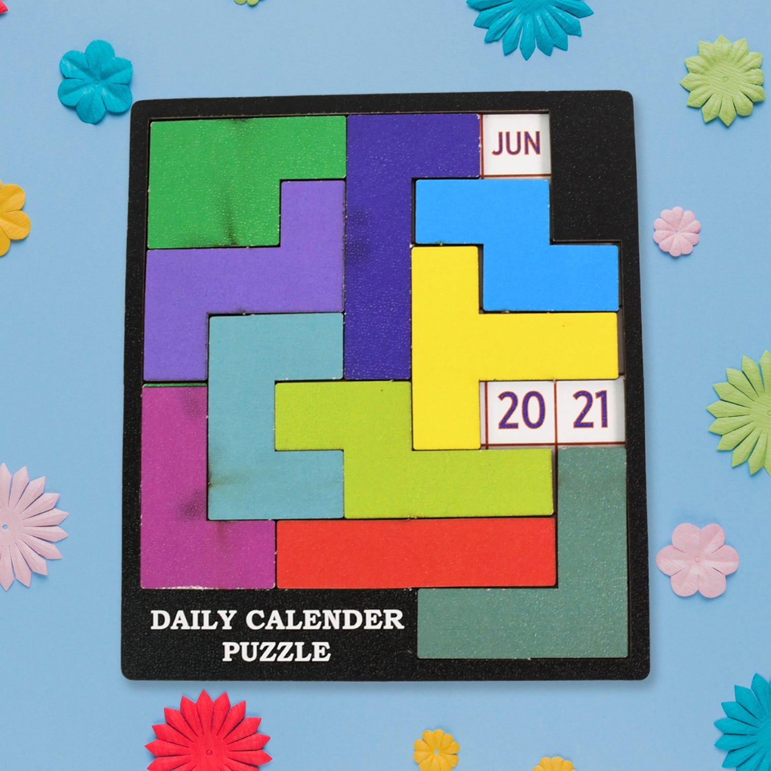 Wooden Daily Calendar Puzzle (Multicolor  1 Set) Wooden Daily Calendar Puzzle (Multicolor  1 Set)